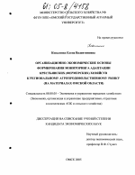 Организационно-экономические основы формирования мониторинга адаптации крестьянских (фермерских) хозяйств к региональному агропродовольственному рынку - тема диссертации по экономике, скачайте бесплатно в экономической библиотеке