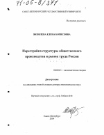 Перестройка структуры общественного производства и рынок труда России - тема диссертации по экономике, скачайте бесплатно в экономической библиотеке