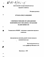 Совершенствование организационно-экономического механизма управления малым бизнесом - тема диссертации по экономике, скачайте бесплатно в экономической библиотеке