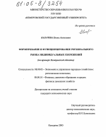 Формирование и функционирование регионального рынка индивидуальных сбережений - тема диссертации по экономике, скачайте бесплатно в экономической библиотеке