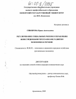 Регулирование социальных рисков в управлении инвестиционными программами развития экономики в регионе - тема диссертации по экономике, скачайте бесплатно в экономической библиотеке