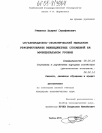 Организационно-экономический механизм реформирования межбюджетных отношений на муниципальном уровне - тема диссертации по экономике, скачайте бесплатно в экономической библиотеке