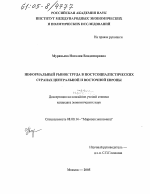 Неформальный рынок труда в постсоциалистических странах Центральной и Восточной Европы - тема диссертации по экономике, скачайте бесплатно в экономической библиотеке