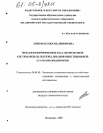 Механизм формирования сбалансированной системы показателей реализации инвестиционной стратегии предприятия - тема диссертации по экономике, скачайте бесплатно в экономической библиотеке