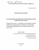 Организационно-экономическое обеспечение системы гипермаркетов в России - тема диссертации по экономике, скачайте бесплатно в экономической библиотеке