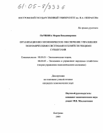 Организационно-экономическое обеспечение управления экономическими системами и хозяйствующими субъектами - тема диссертации по экономике, скачайте бесплатно в экономической библиотеке