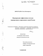 Формирование эффективных методов корпоративного управления в новой России - тема диссертации по экономике, скачайте бесплатно в экономической библиотеке