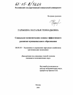 Социально-экономические основы эффективного развития муниципального образования - тема диссертации по экономике, скачайте бесплатно в экономической библиотеке