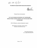 Государственная политика регулирования финансовых взаимосвязей в системе бюджетных отношений - тема диссертации по экономике, скачайте бесплатно в экономической библиотеке