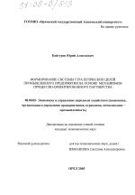 Формирование системы стратегических целей промышленного предприятия на основе механизмов процессно-ориентированного партнерства - тема диссертации по экономике, скачайте бесплатно в экономической библиотеке