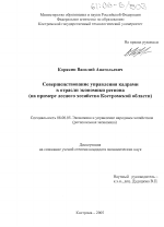 Совершенствование управления кадрами в отрасли экономики региона - тема диссертации по экономике, скачайте бесплатно в экономической библиотеке