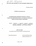 Формирование производственного сектора социально-ориентированного продовольственного рынка региональной экономики - тема диссертации по экономике, скачайте бесплатно в экономической библиотеке