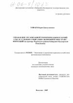 Управление организацией территориального хозяйства в условиях социально-экономических трансформаций - тема диссертации по экономике, скачайте бесплатно в экономической библиотеке