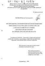 Организационно-экономический механизм повышения эффективности материально-технической базы сельского хозяйства в условиях рыночных преобразований - тема диссертации по экономике, скачайте бесплатно в экономической библиотеке