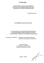 Организация управления привлечением и использованием финансовых ресурсов в экономике субъекта Российской Федерации - тема диссертации по экономике, скачайте бесплатно в экономической библиотеке