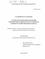 Партнерство и кооперация в управлении экономическим развитием местного сообщества в контексте теории социального капитала - тема диссертации по экономике, скачайте бесплатно в экономической библиотеке