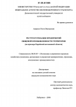 Реструктуризация предприятий пищевой промышленности территории - тема диссертации по экономике, скачайте бесплатно в экономической библиотеке