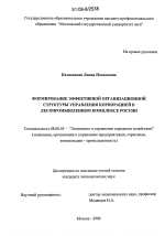 Формирование эффективной организационной структуры управления корпорацией в лесопромышленном комплексе России - тема диссертации по экономике, скачайте бесплатно в экономической библиотеке
