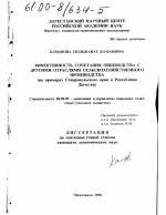 Эффективность сочетания овцеводства с другими отраслями сельскохозяйственного производства - тема диссертации по экономике, скачайте бесплатно в экономической библиотеке