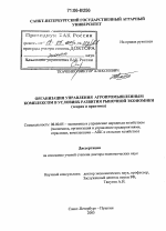 Организация управления агропромышленным комплексом в условиях развития рыночной экономики - тема диссертации по экономике, скачайте бесплатно в экономической библиотеке