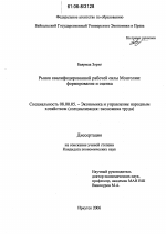 Рынок квалифицированной рабочей силы Монголии: формирование и оценка - тема диссертации по экономике, скачайте бесплатно в экономической библиотеке