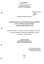 Формирование и управление производственной программой на предприятиях полиграфической отрасли - тема диссертации по экономике, скачайте бесплатно в экономической библиотеке