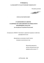 Становление и развитие различных организационно-правовых форм предпринимательства - тема диссертации по экономике, скачайте бесплатно в экономической библиотеке