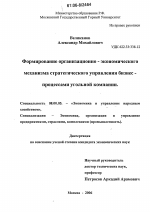 Формирование организационно-экономического механизма стратегического управления бизнес-процессами угольной компании - тема диссертации по экономике, скачайте бесплатно в экономической библиотеке