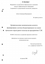 Организационно-экономические аспекты формирования системы бюджетирования на основе процессно-структурного подхода на предприятиях ТЭК - тема диссертации по экономике, скачайте бесплатно в экономической библиотеке