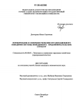 Формирование и совершенствование организационного поведения системы менеджмента предпринимательских структур - тема диссертации по экономике, скачайте бесплатно в экономической библиотеке