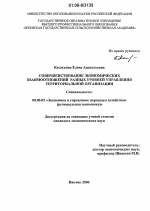 Совершенствование экономических взаимоотношений разных уровней управления территориальной организации - тема диссертации по экономике, скачайте бесплатно в экономической библиотеке
