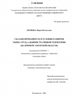 Сбалансированность и условия развития рынка труда административной территории - тема диссертации по экономике, скачайте бесплатно в экономической библиотеке