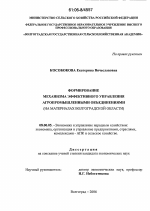 Формирование механизма эффективного управления агропромышленными объединениями - тема диссертации по экономике, скачайте бесплатно в экономической библиотеке