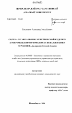 Система организационно-экономической поддержки агропромышленного комплекса с использованием агролизинга - тема диссертации по экономике, скачайте бесплатно в экономической библиотеке