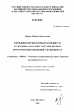 Управление имущественным комплексом предпринимательской структуры в период преобразования отношений собственности - тема диссертации по экономике, скачайте бесплатно в экономической библиотеке