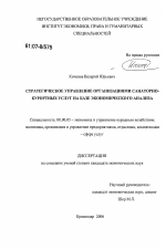 Стратегическое управление организациями санаторно-курортных услуг на базе экономического анализа - тема диссертации по экономике, скачайте бесплатно в экономической библиотеке