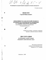 Эффективность сельскохозяйственного производства и проблемы ее повышения в условиях рыночной экономики - тема диссертации по экономике, скачайте бесплатно в экономической библиотеке