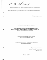 Управление процессами привлечения иностранных инвестиций в базовые отрасли промышленности России - тема диссертации по экономике, скачайте бесплатно в экономической библиотеке