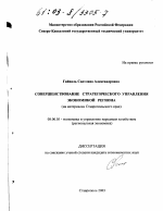 Совершенствование стратегического управления экономикой региона - тема диссертации по экономике, скачайте бесплатно в экономической библиотеке