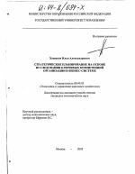 Стратегическое планирование на основе исследования ключевых компетенций организации в бизнес-системе - тема диссертации по экономике, скачайте бесплатно в экономической библиотеке