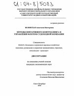 Методы оперативного контроллинга в управлении флотом судоходной компании - тема диссертации по экономике, скачайте бесплатно в экономической библиотеке