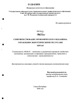 Совершенствование экономического механизма управления энергетическими ресурсами Китая - тема диссертации по экономике, скачайте бесплатно в экономической библиотеке