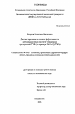 Диагностирование и оценка эффективности организационных структур управления предприятий ТЭК - тема диссертации по экономике, скачайте бесплатно в экономической библиотеке
