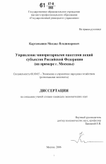 Управление миноритарными пакетами акций субъектов Российской Федерации - тема диссертации по экономике, скачайте бесплатно в экономической библиотеке