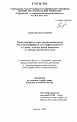 Экономический механизм функционирования сельскохозяйственных товаропроизводителей в условиях многоукладной экономики - тема диссертации по экономике, скачайте бесплатно в экономической библиотеке