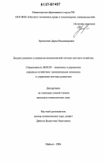 Бюджет развития в социально-экономической системе местного хозяйства - тема диссертации по экономике, скачайте бесплатно в экономической библиотеке