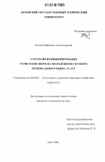 Стратегия позиционирования туристских фирм на молодежном сегменте регионального рынка услуг - тема диссертации по экономике, скачайте бесплатно в экономической библиотеке