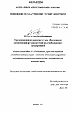 Организационно-экономическое обоснование компетенций руководителей угледобывающих предприятий - тема диссертации по экономике, скачайте бесплатно в экономической библиотеке