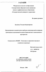 Организационно-экономические проблемы международной кооперации транспортных организаций на рынке Евроазиатского экономического пространства - тема диссертации по экономике, скачайте бесплатно в экономической библиотеке