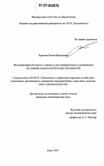 Интегрированный подход к процессу внутрифирменного планирования - тема диссертации по экономике, скачайте бесплатно в экономической библиотеке